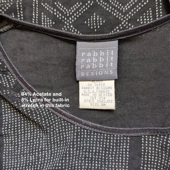 VTG 90's Rabbit Rabbit Rabbit Designs pullover black/silver metallic Top, Sz Med - Picture 5 of 11
